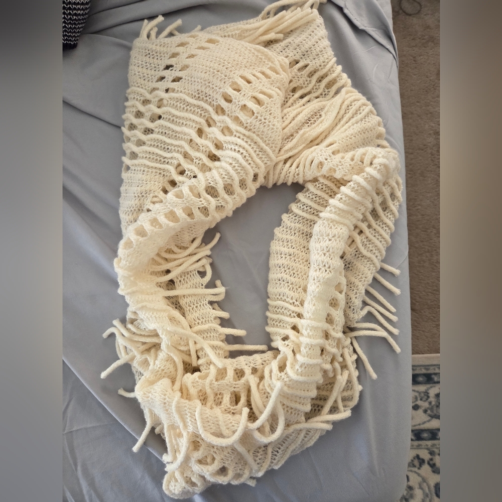 Cozy Cream Knit Infinity Scarf